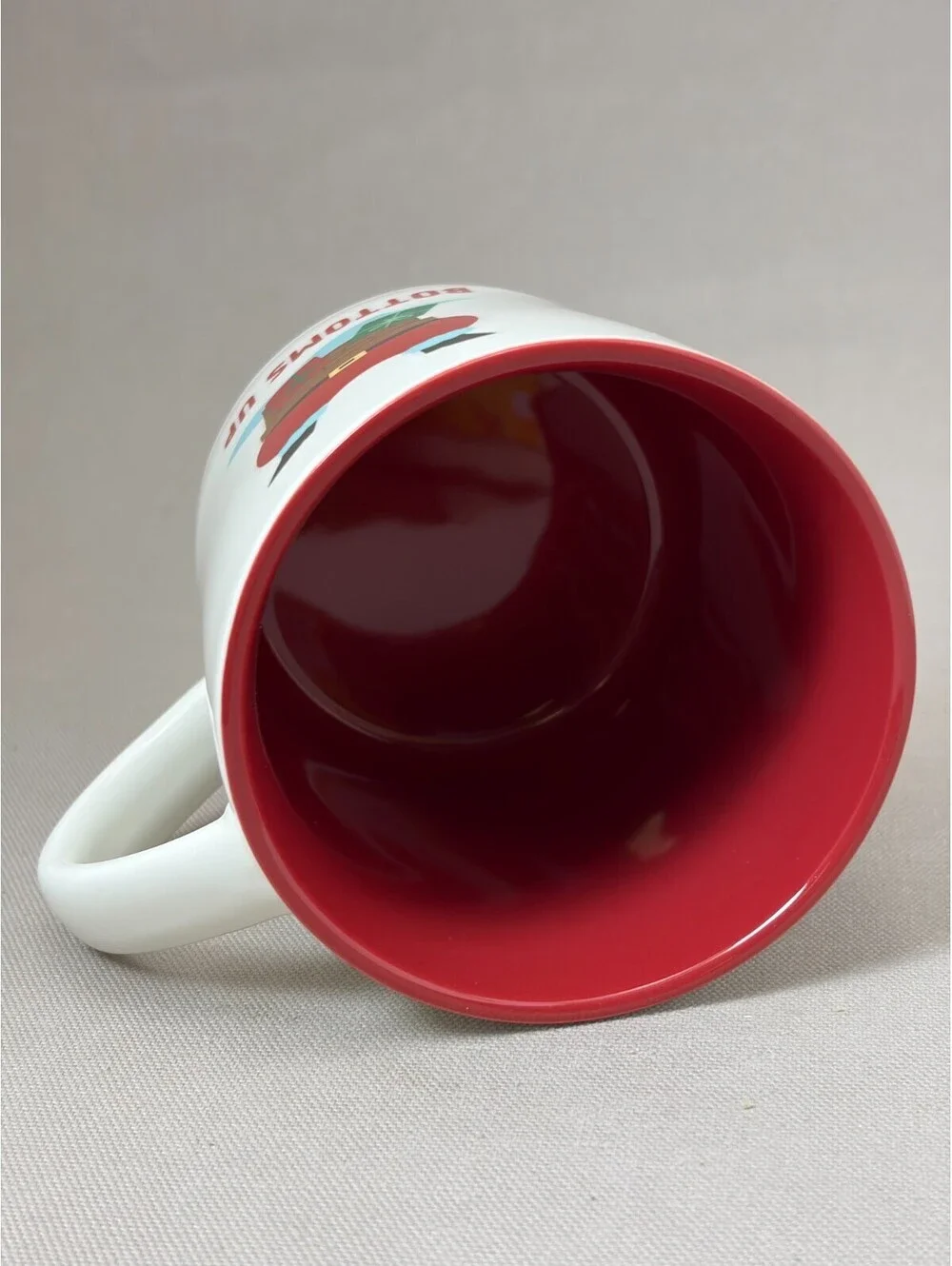 Target Wondershop Bottoms Up Santa Chimney Christmas Coffee Mug Red White 15oz